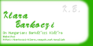 klara barkoczi business card