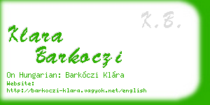 klara barkoczi business card